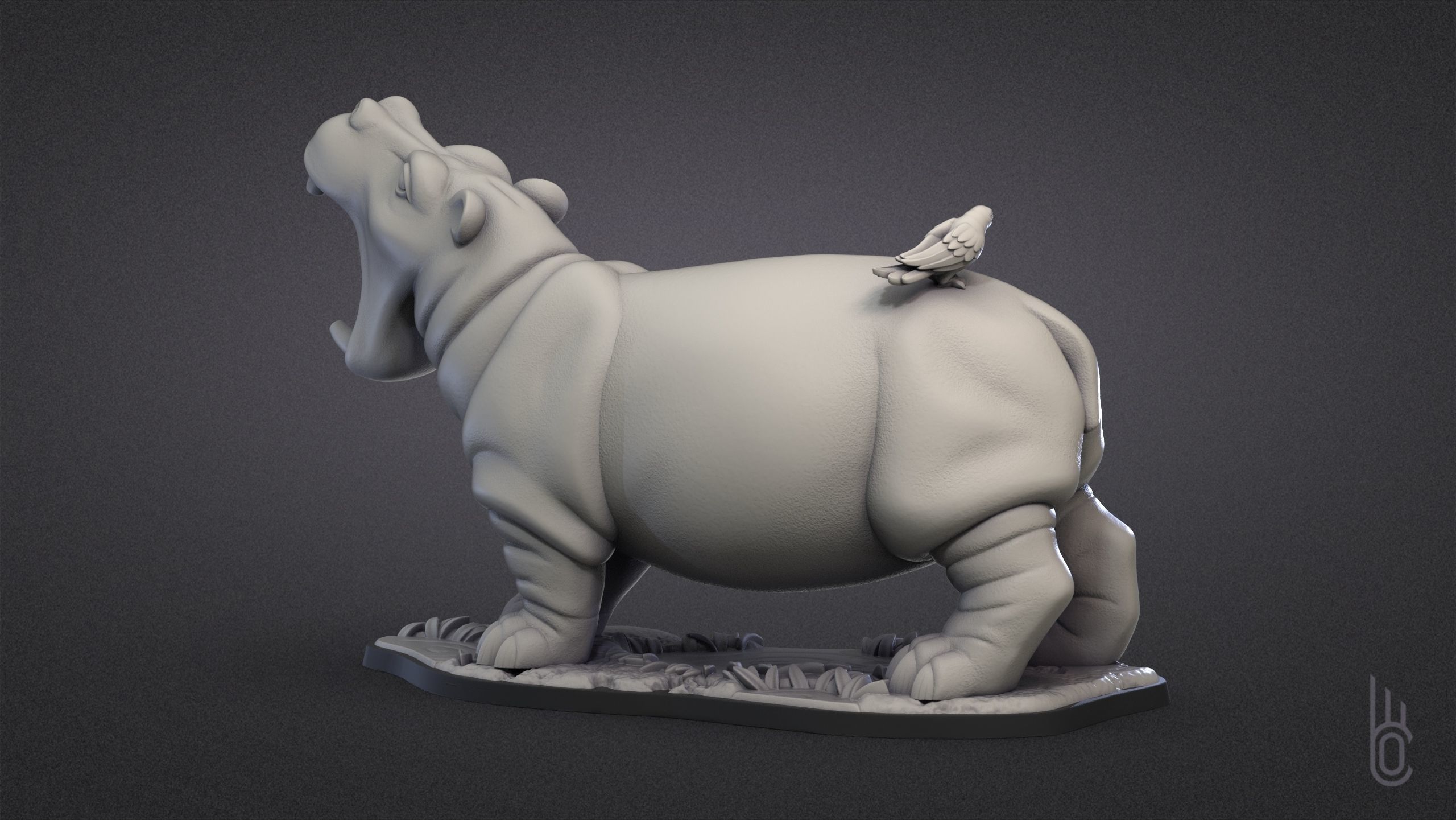 Hippopotamus 3D print model_6
