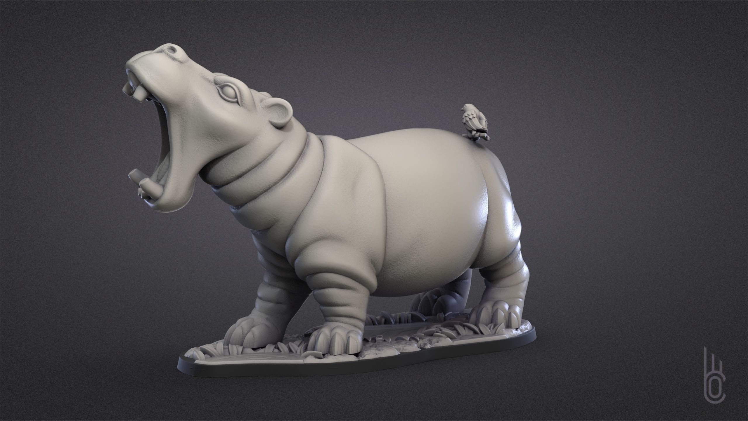 Hippopotamus 3D print model_3