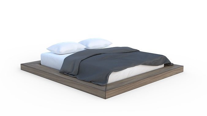 Low Frame Bed Low-poly 3D model