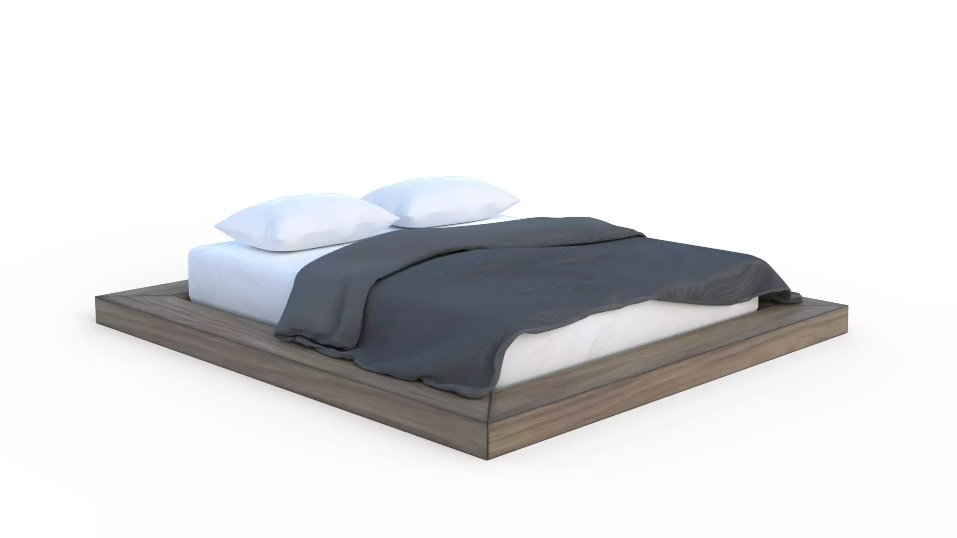Low Frame Bed Low-poly 3D model