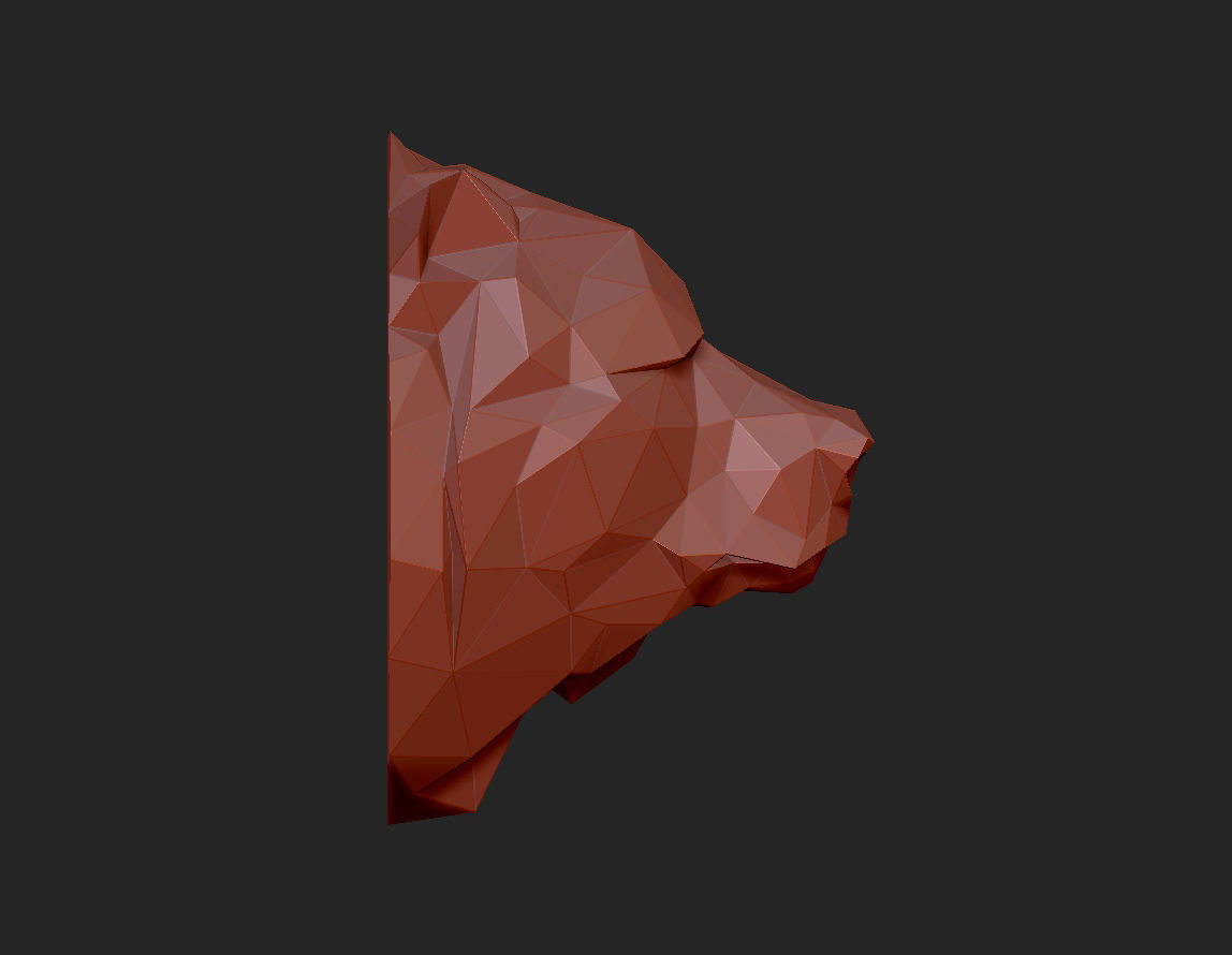 Low poly head bear 3D print model_6