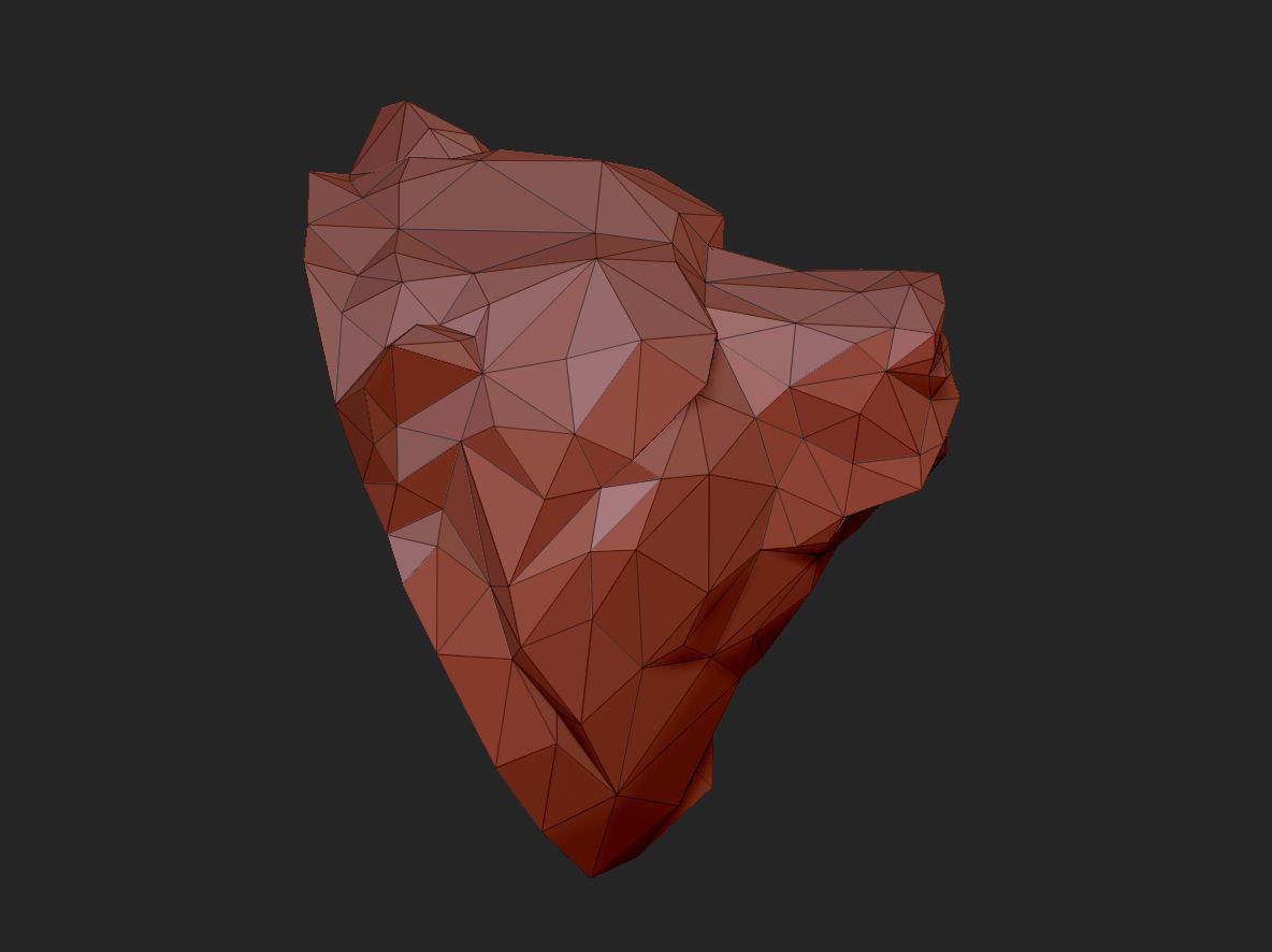 Low poly head bear 3D print model_14