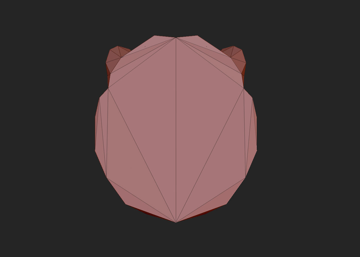 Low poly head bear 3D print model_5