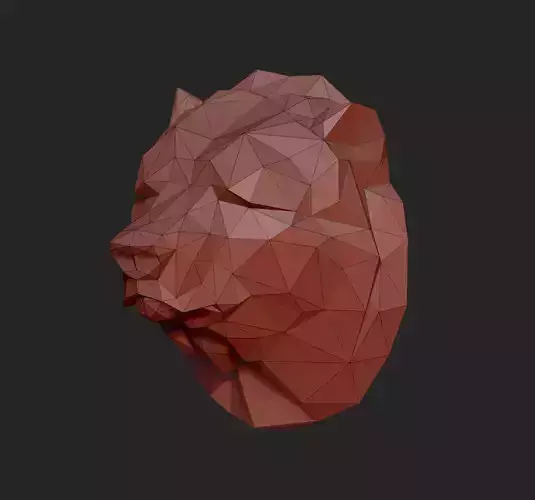 Low poly head bear