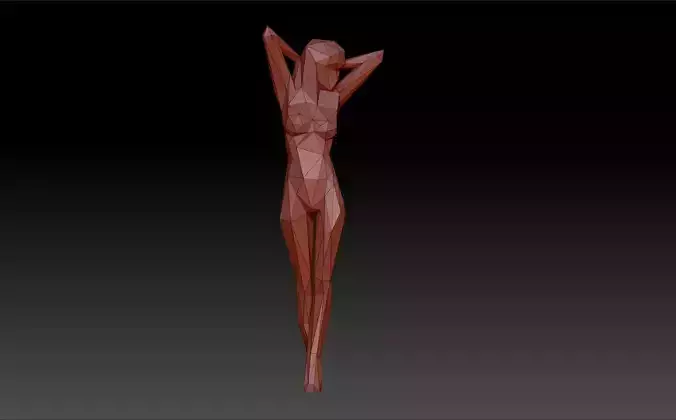 Low poly woman human figure