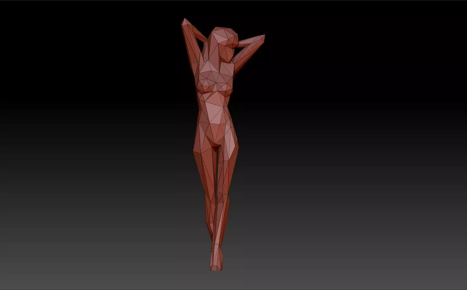 Low poly woman human figure 3D print model