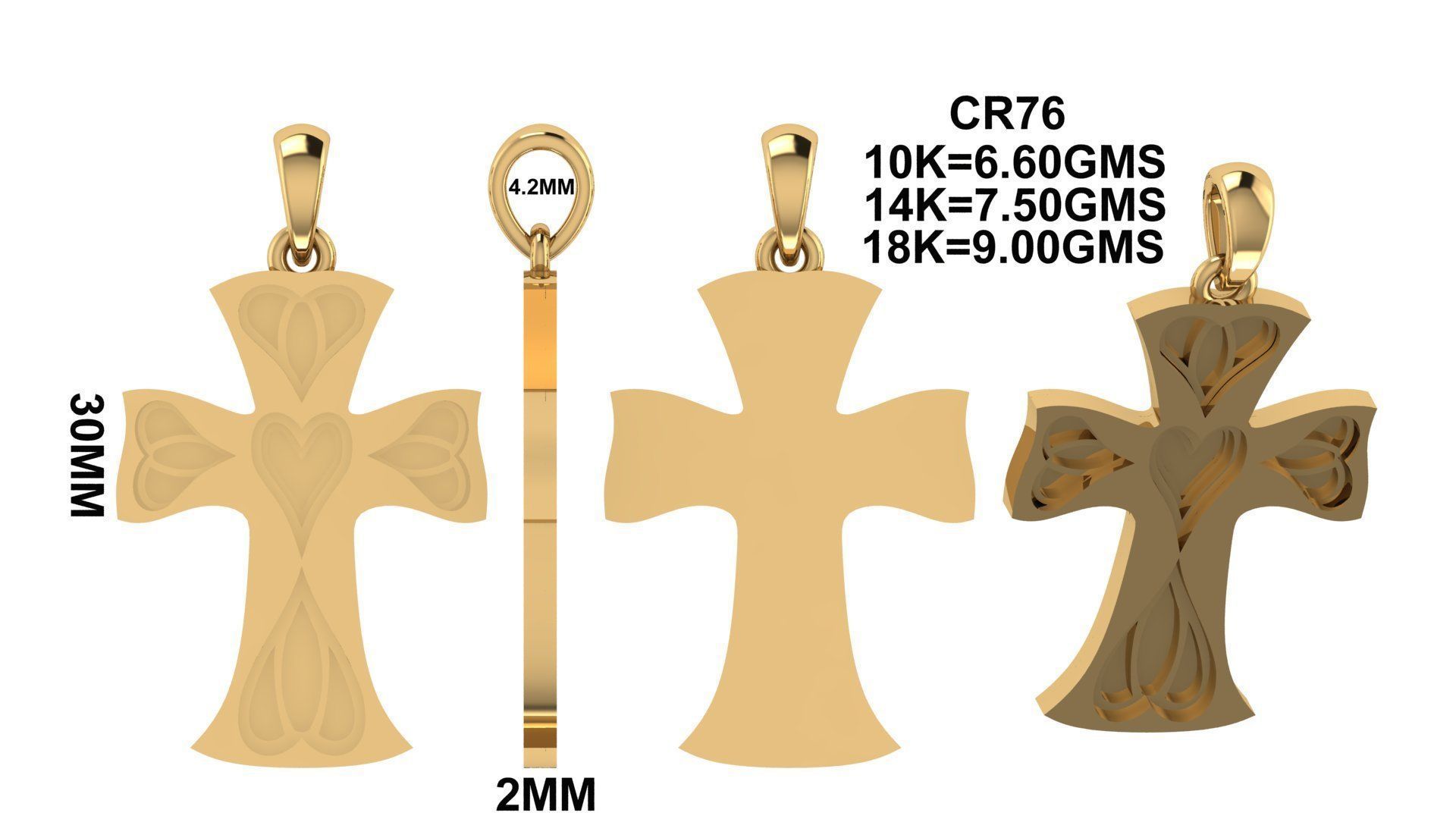 CROSS PENDANT CR76 3D print model_6