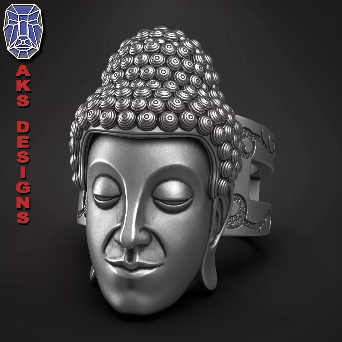 Ring religious jewelry Gautam buddha v1 3D print model