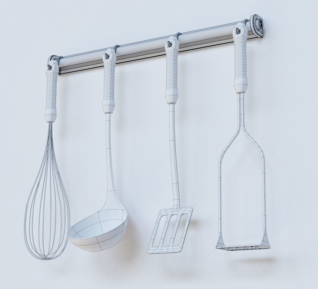 Kitchen rail organizer free 3D model CGTrader