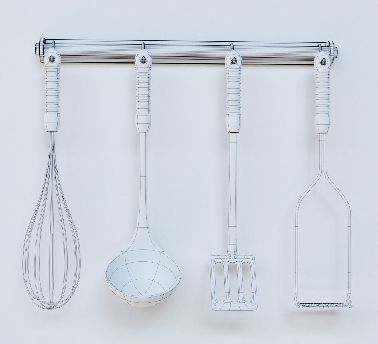 Kitchen rail organizer free 3D model CGTrader