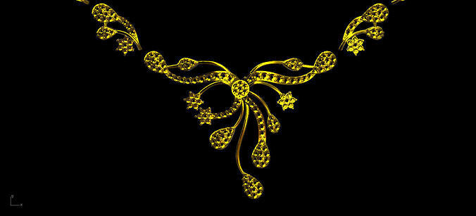 Neckless gold necklace 3D print model