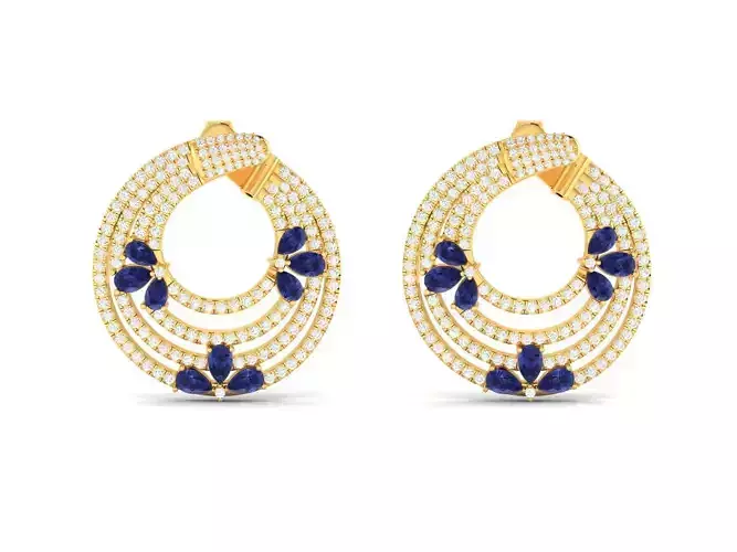 Women Earrings 3dm STL OBJ FBX Render Details