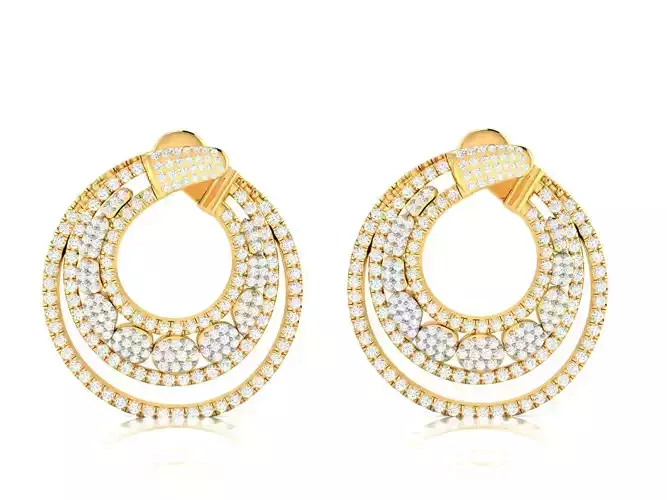 Women Earrings 3dm STL OBJ FBX Render Details