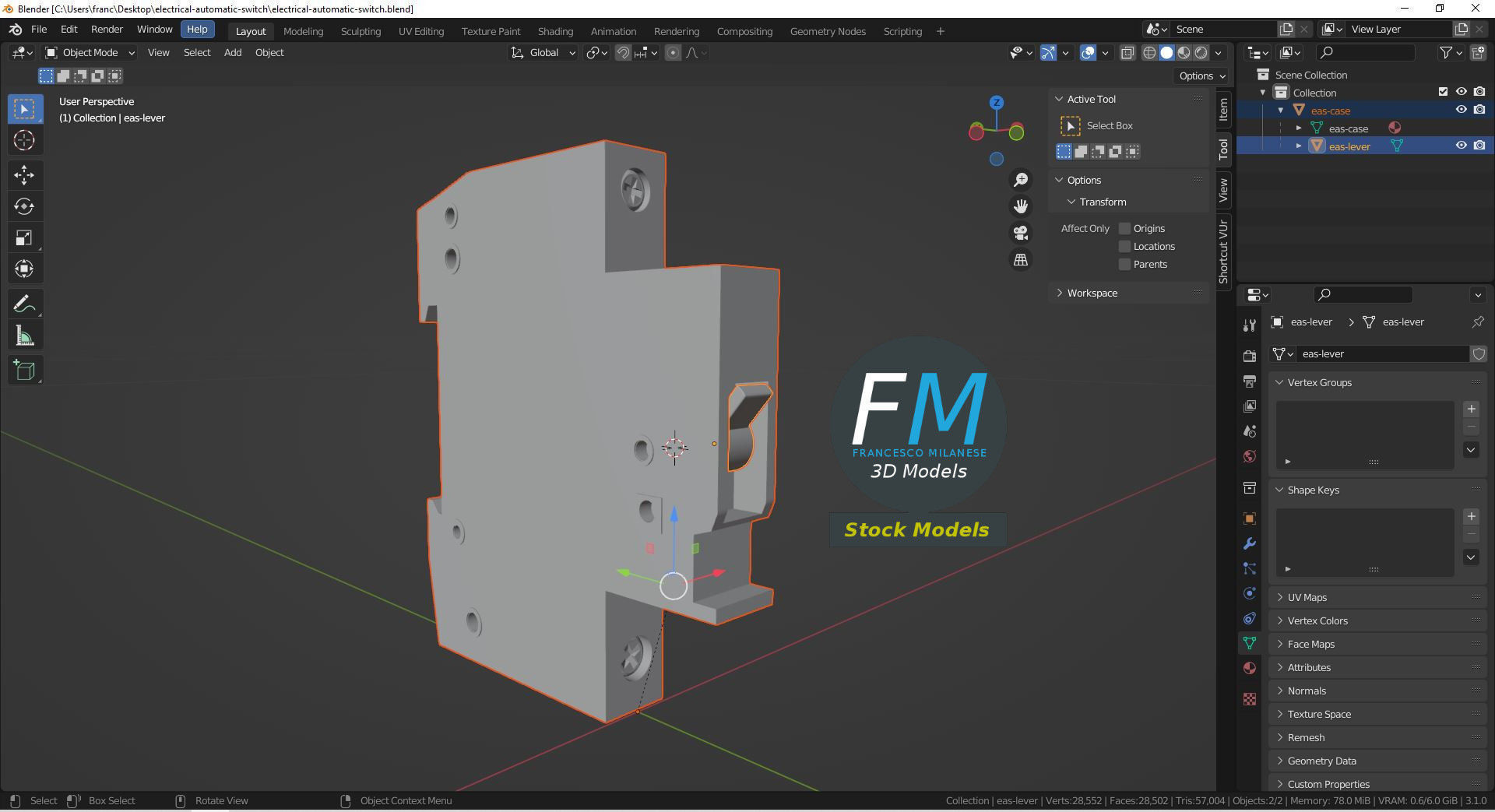 Electrical automatic switch 3D model_9