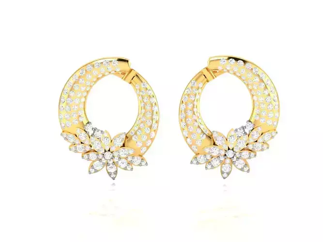 Women Earrings 3dm STL OBJ FBX Render Details