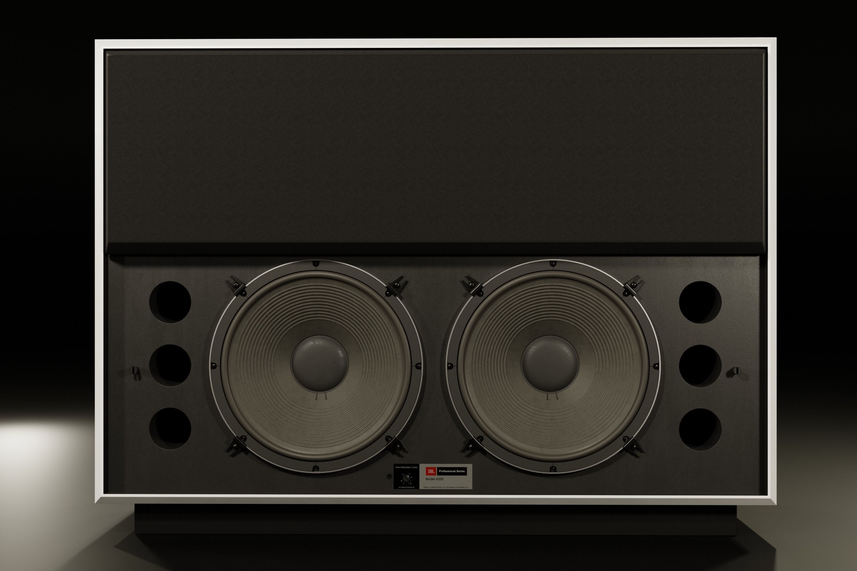 JBL 4350 Studio Monitors in Black 3D model_7