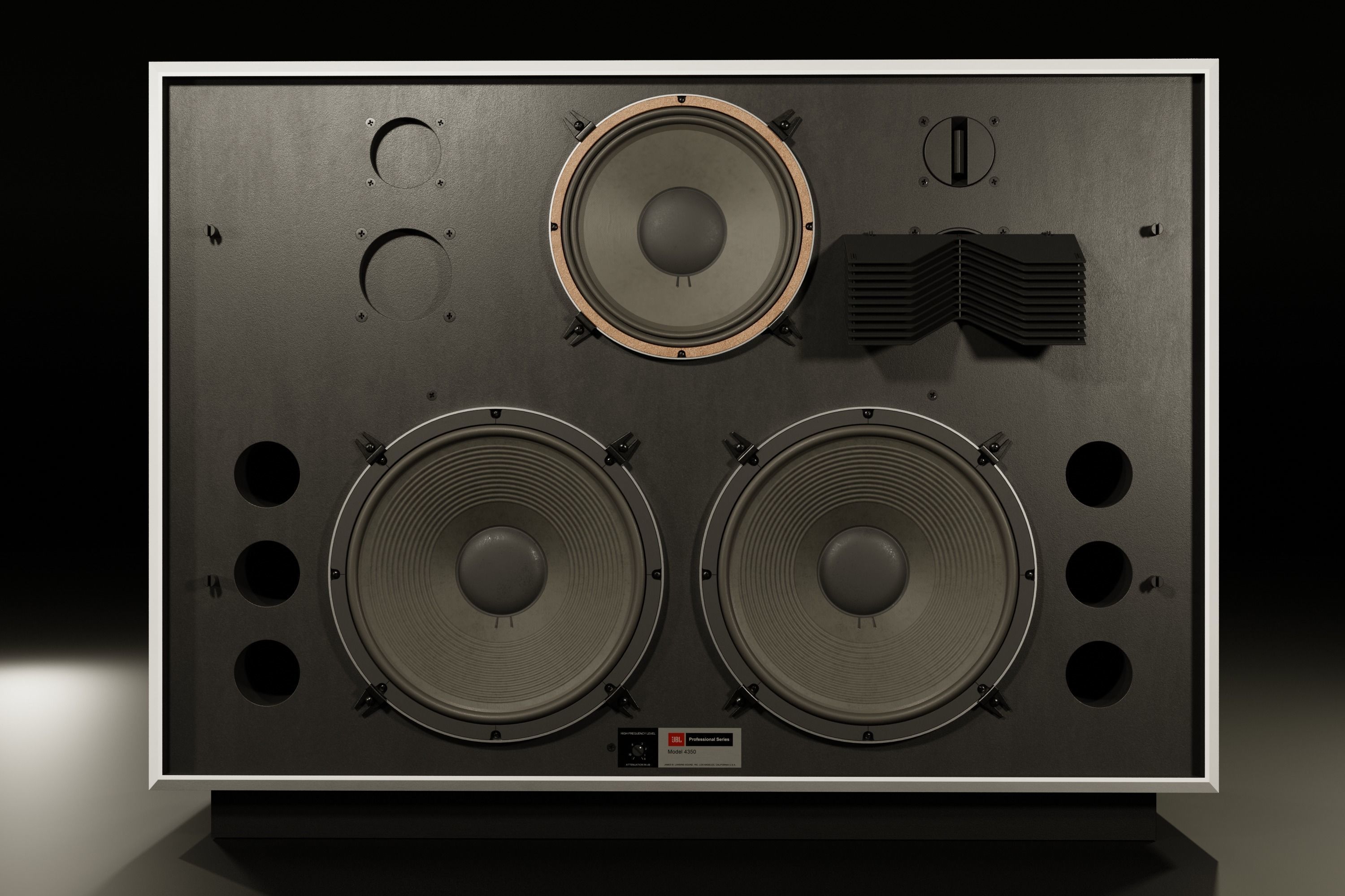 JBL 4350 Studio Monitors in Black 3D model_5