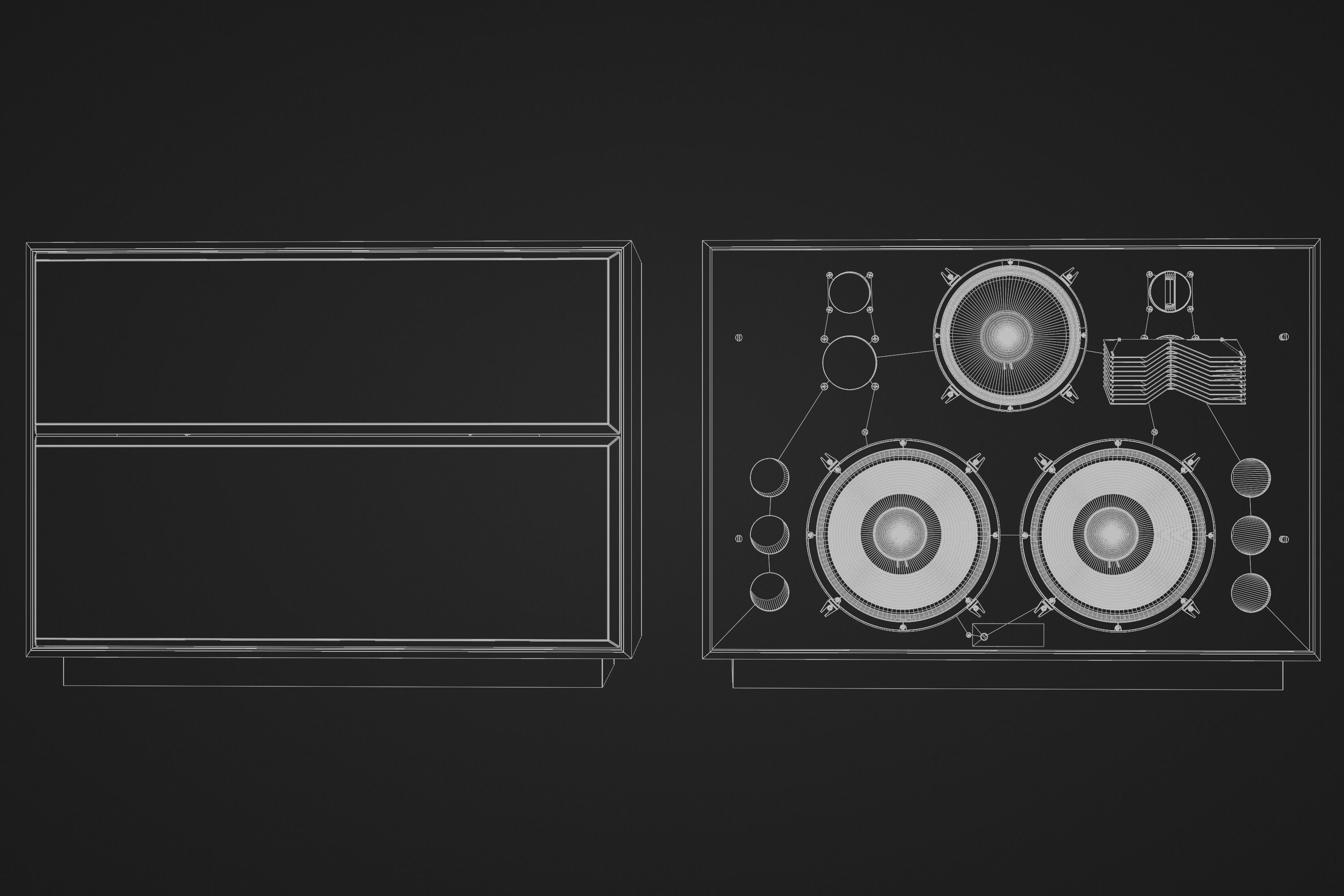 JBL 4350 Studio Monitors in Black 3D model_22