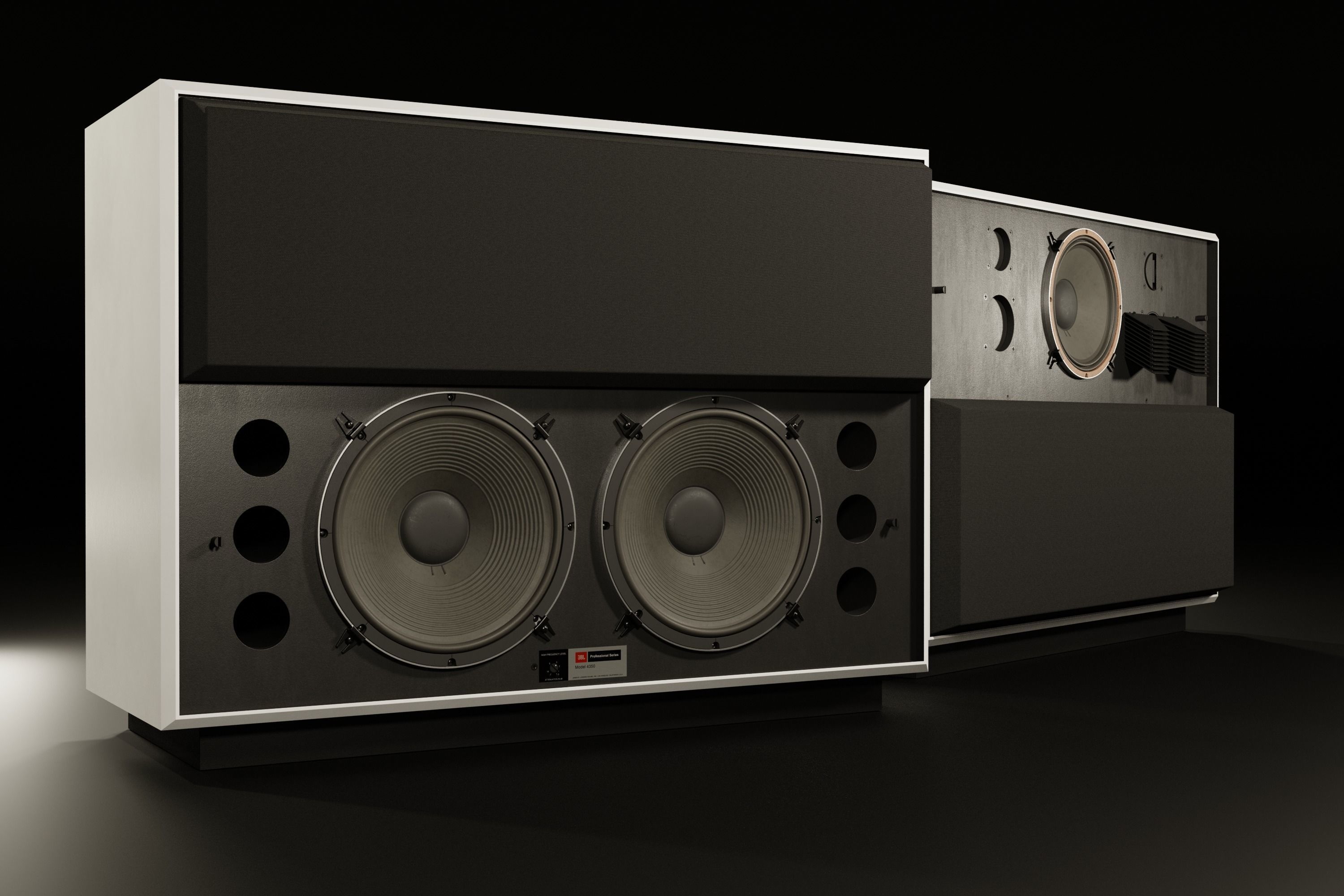 JBL 4350 Studio Monitors in Black 3D model_10
