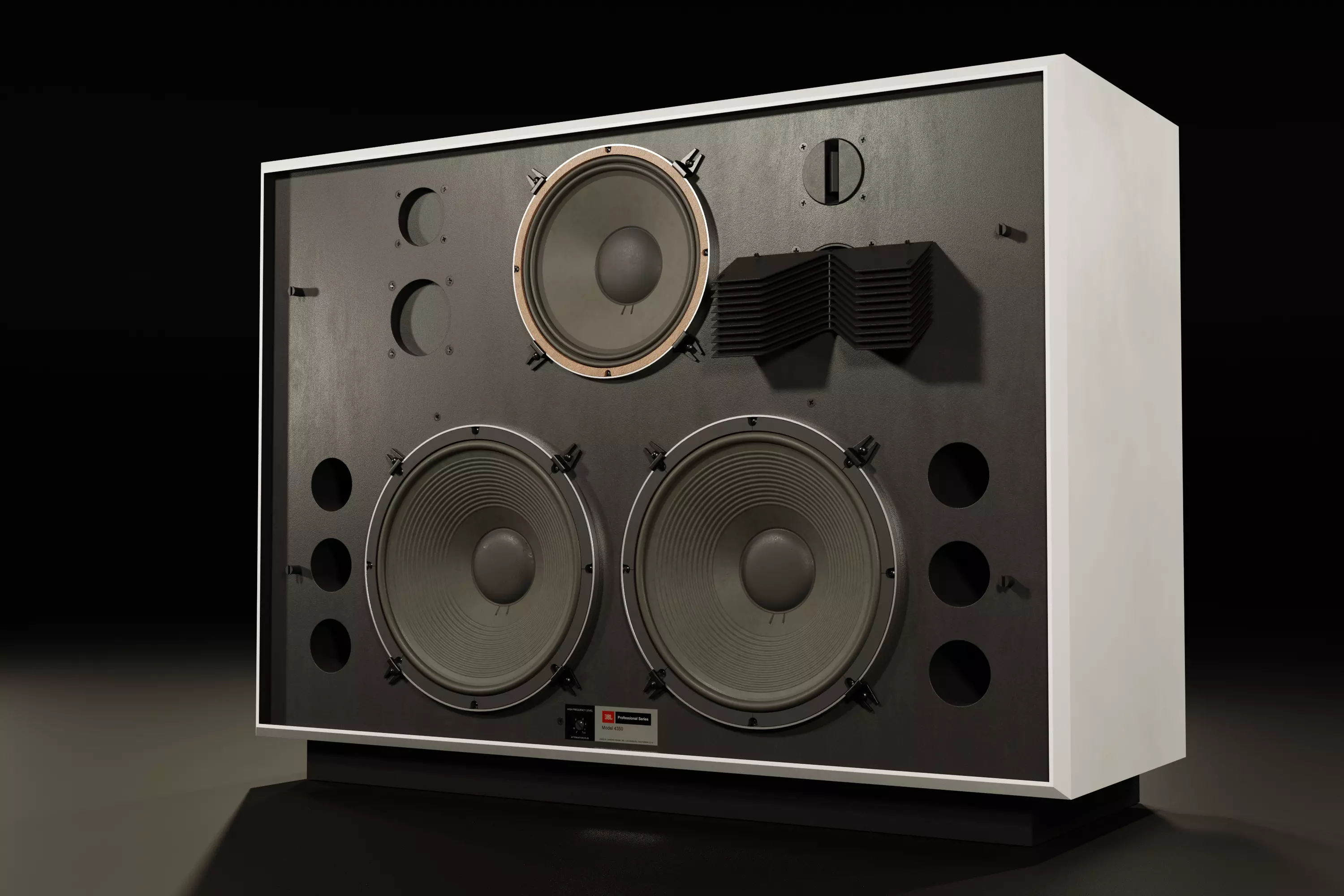 JBL 4350 Studio Monitors in Black 3D model_0