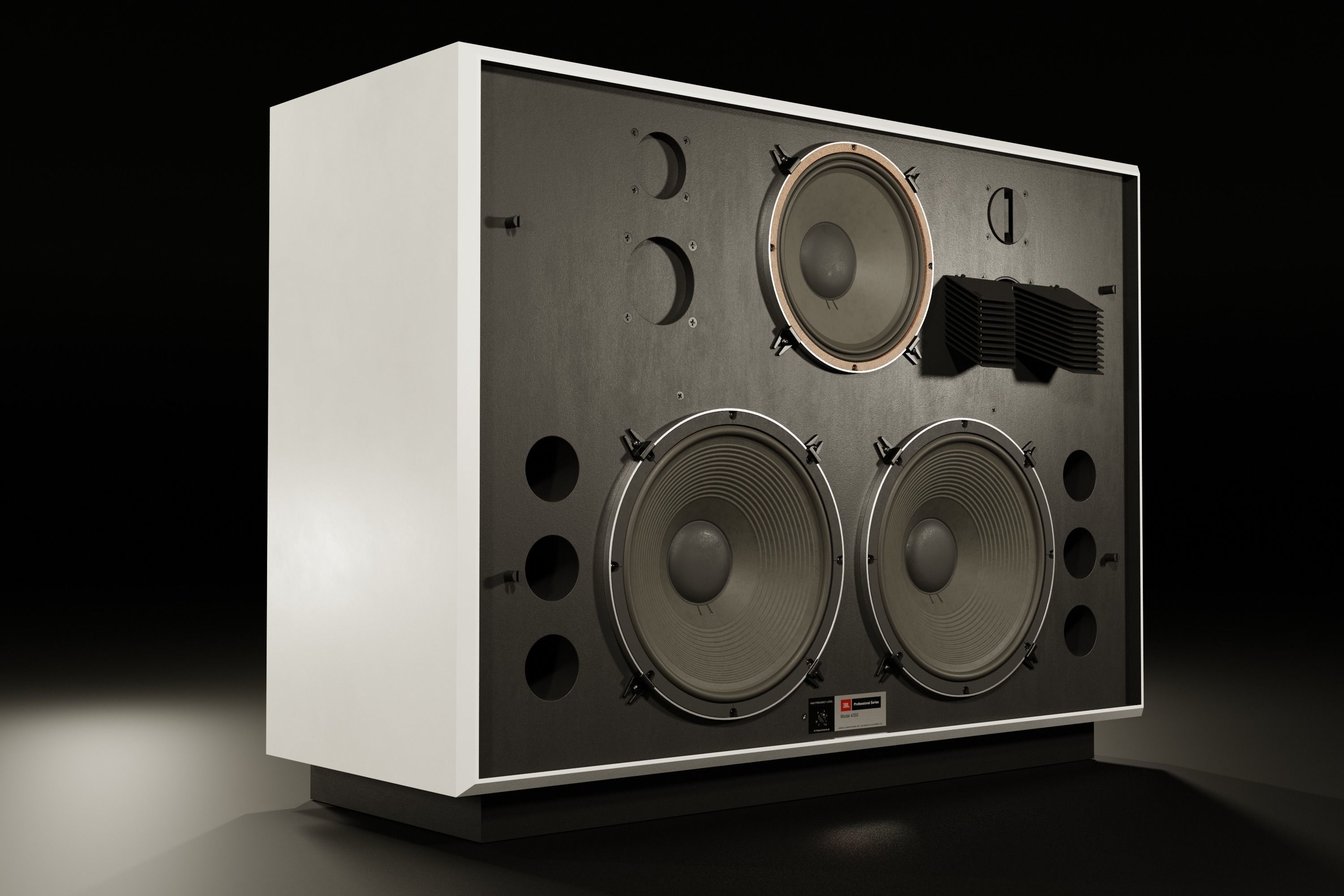 JBL 4350 Studio Monitors in Black 3D model_2