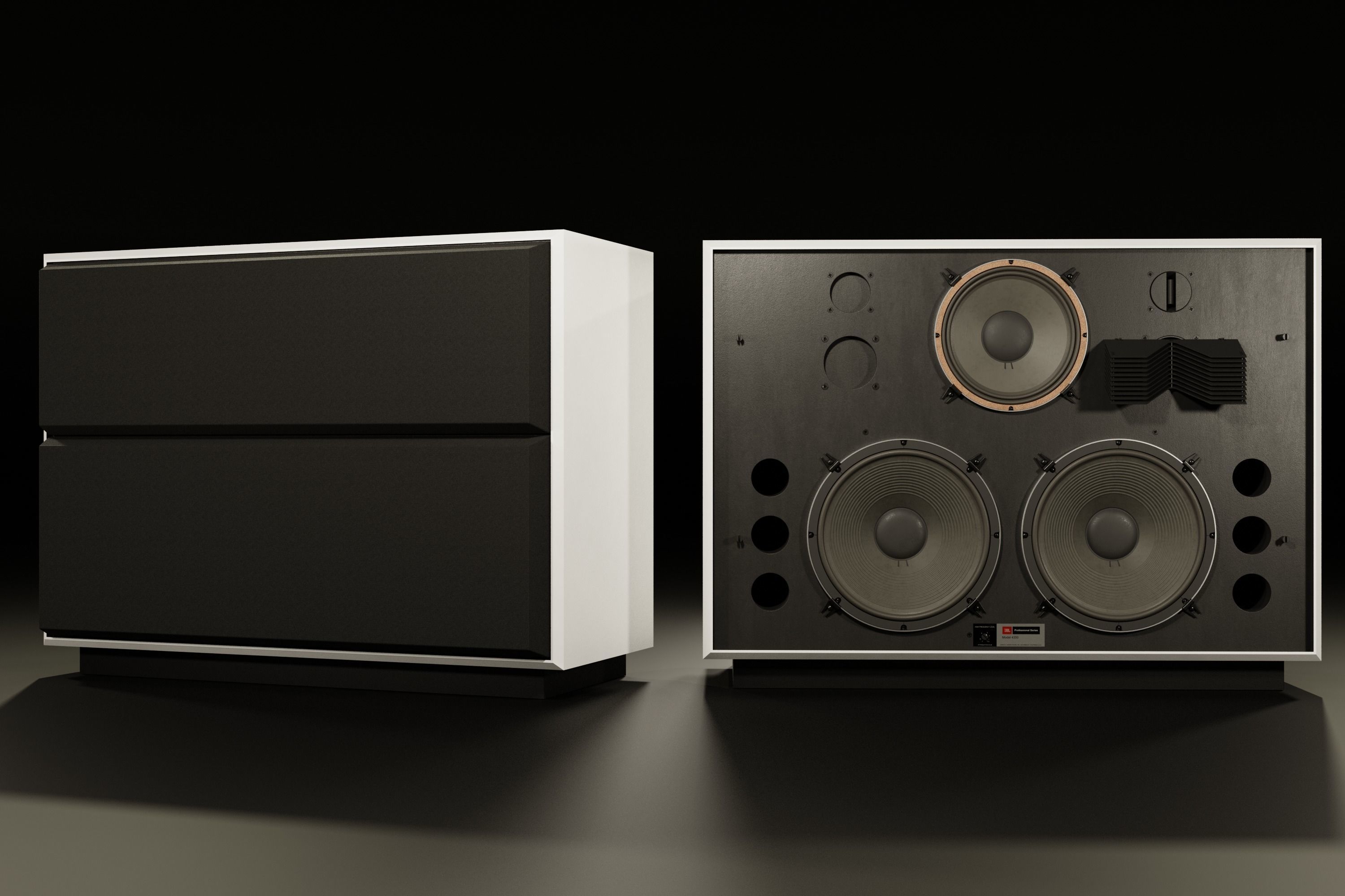 JBL 4350 Studio Monitors in Black 3D model_1