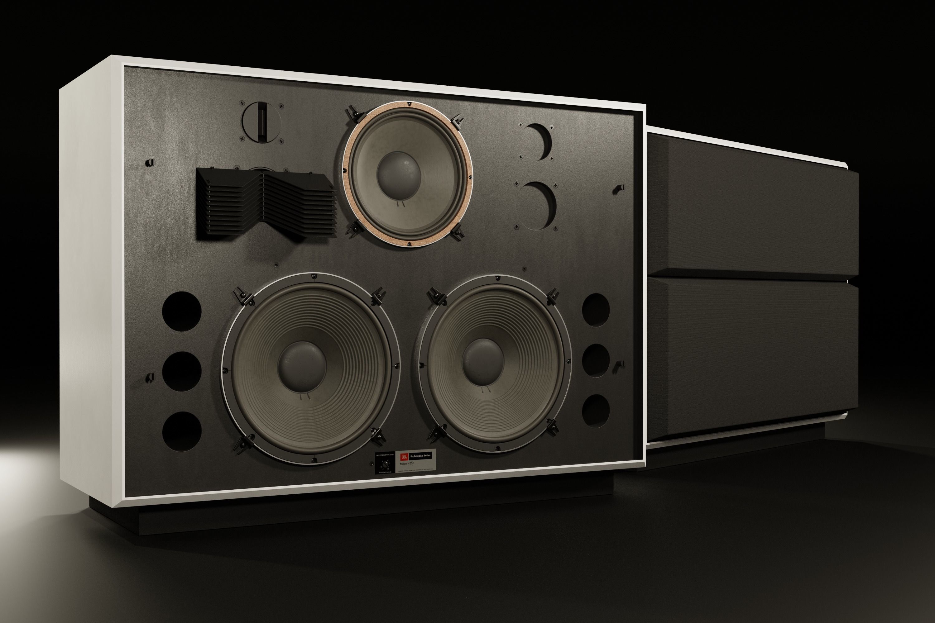 JBL 4350 Studio Monitors in Black 3D model_9