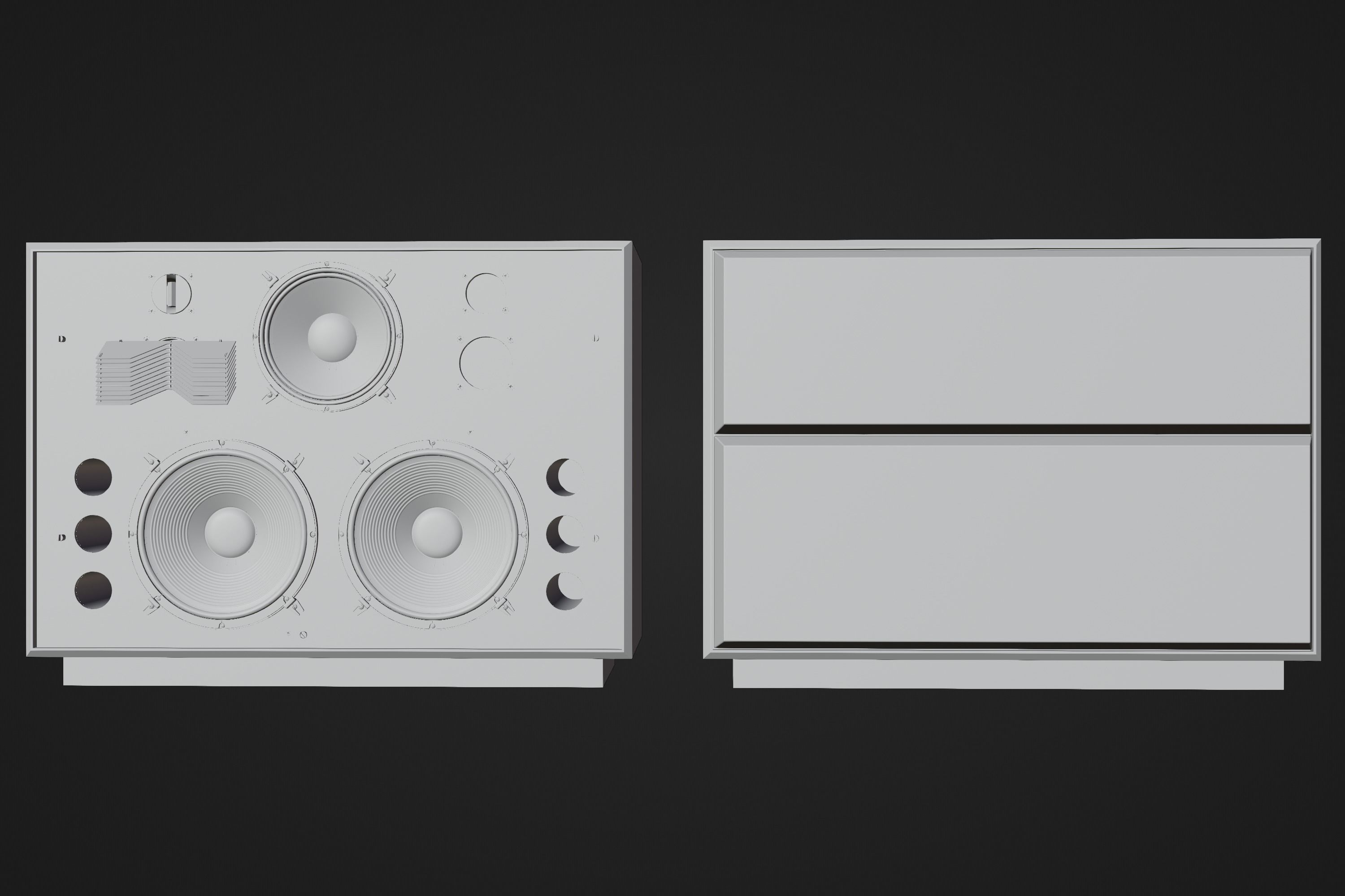 JBL 4350 Studio Monitors in Black 3D model_16