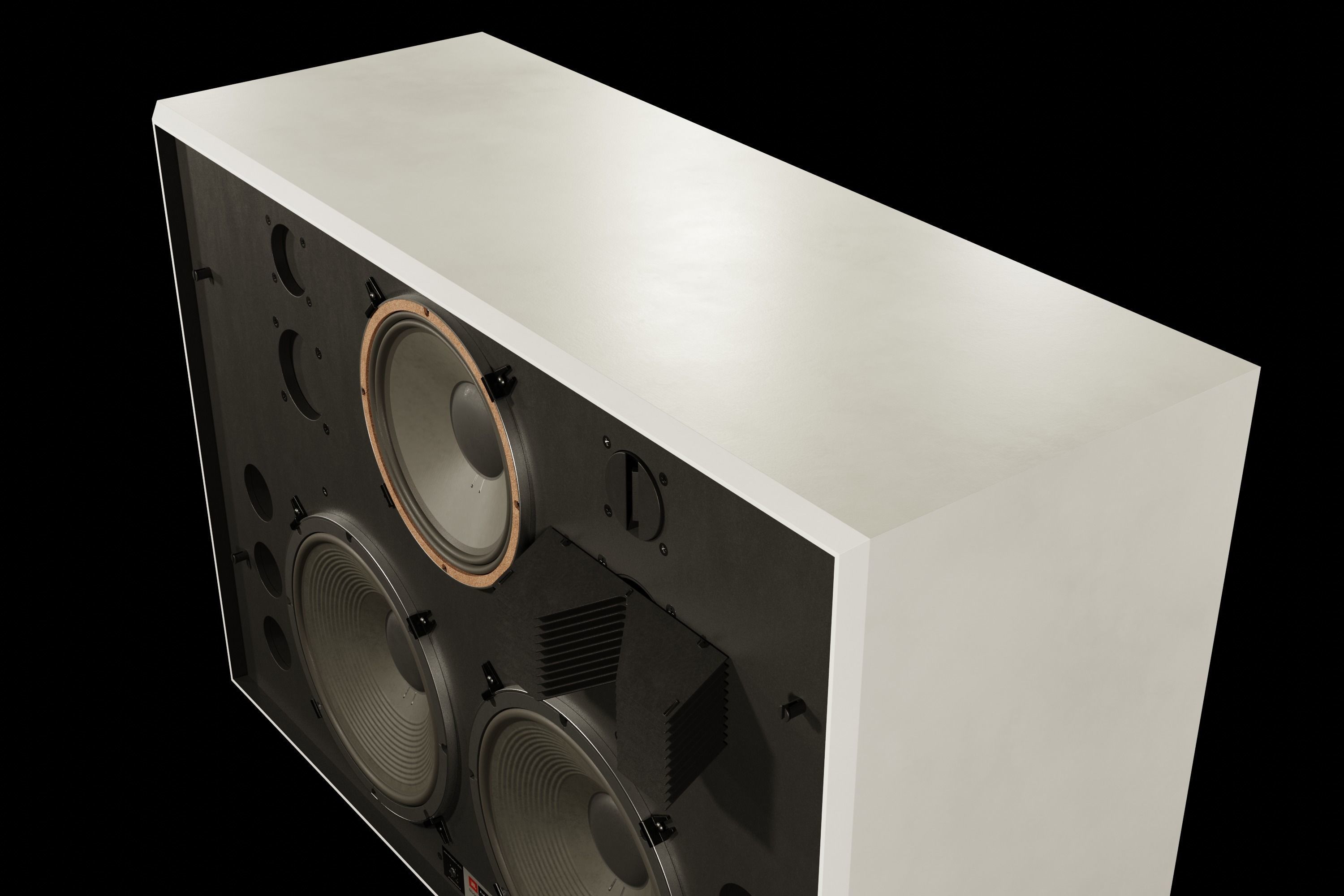 JBL 4350 Studio Monitors in Black 3D model_4