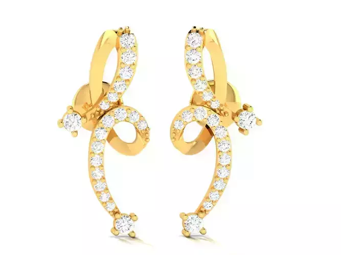 Women Earrings 3dm STL OBJ FBX Render Details 3D print model