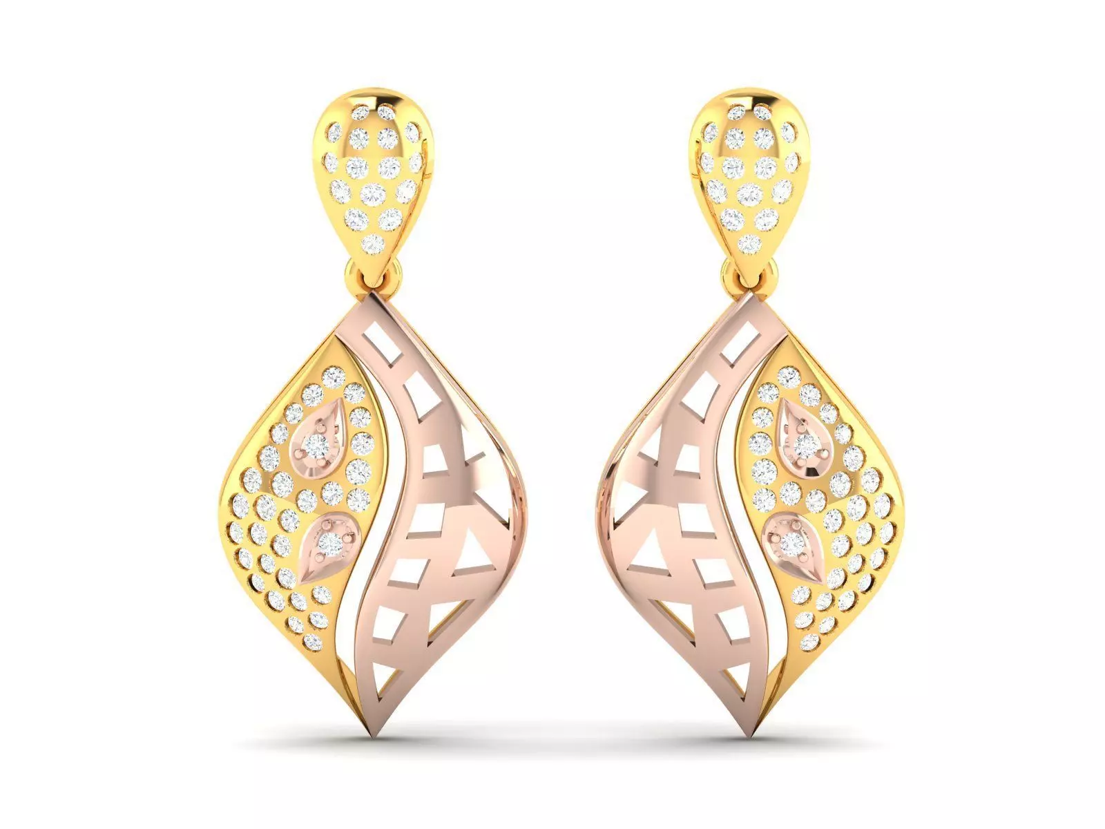 Women Earrings 3dm STL OBJ FBX Render Details 3D print model