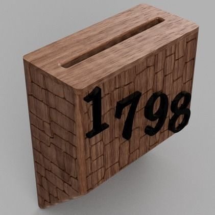 Mailbox wooden house number 3D print model