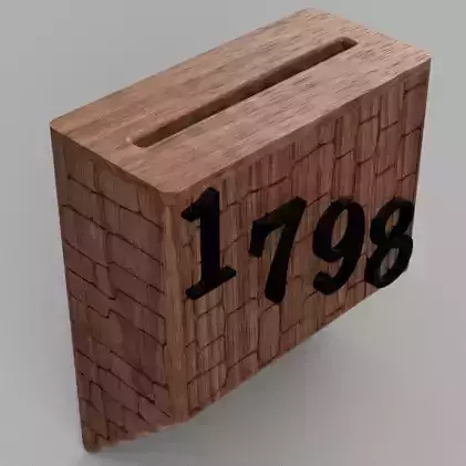 Mailbox wooden house number 3D print model