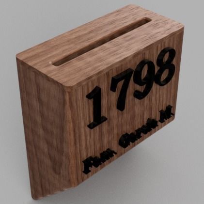 Mailbox wooden house number 3D print model_1