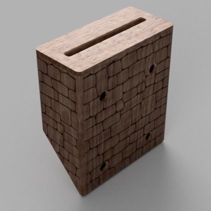 Mailbox wooden house number 3D print model_7