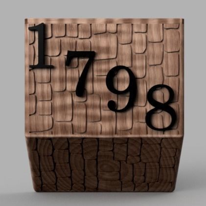 Mailbox wooden house number 3D print model_3