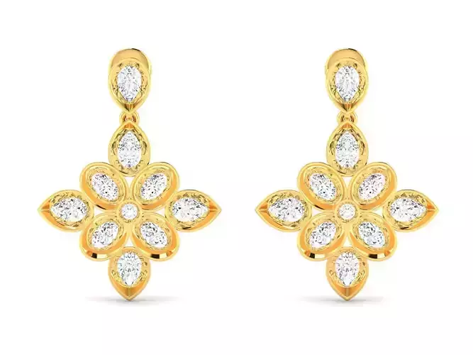 Women Earrings 3dm STL OBJ FBX Render Details