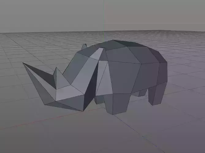 Rhinoceros in low polygons