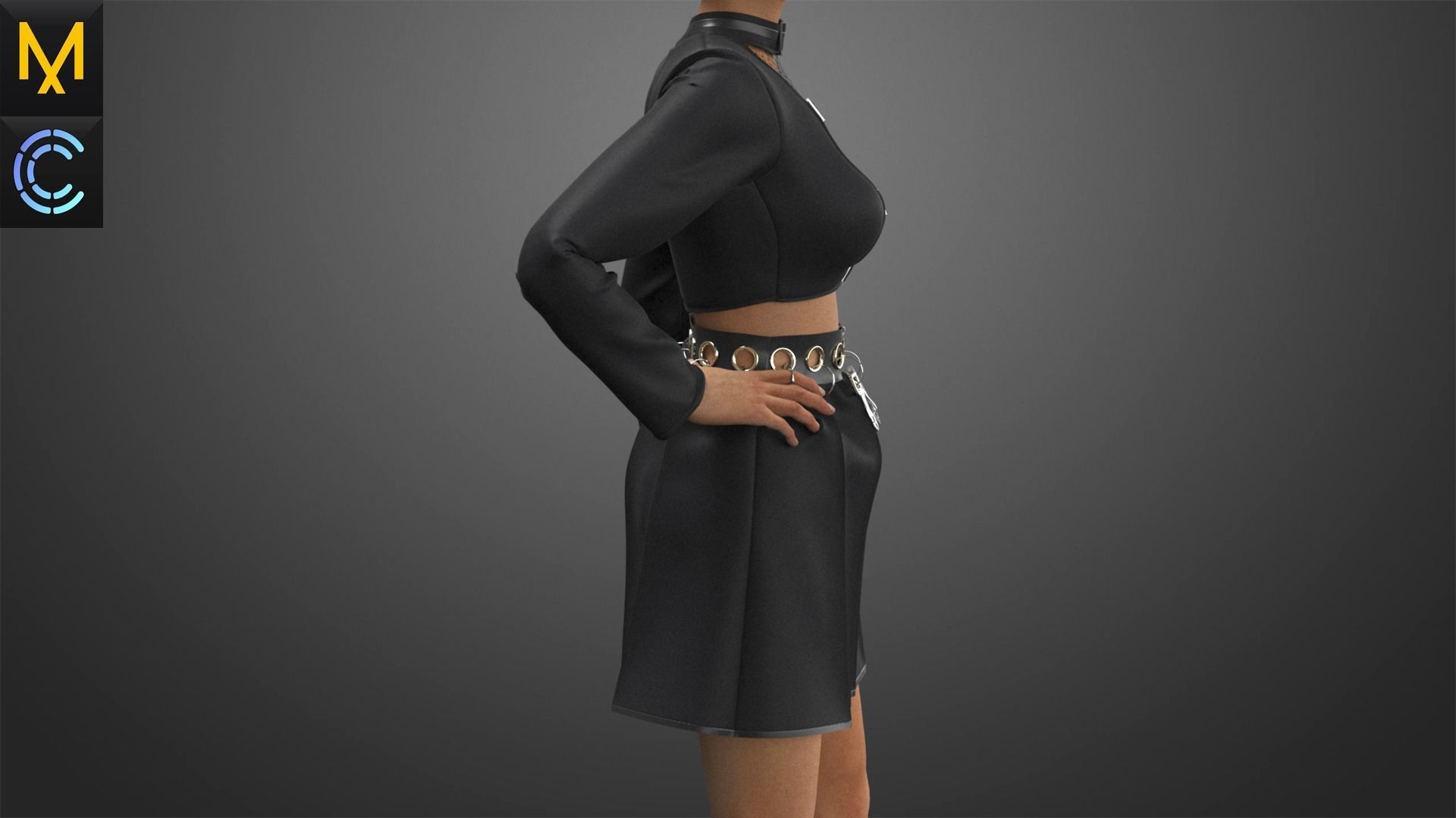 New Concept Outfit Female OBJ mtl FBX ZPRJ 3D model_7