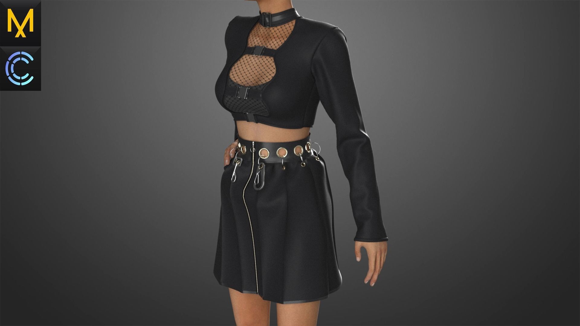 New Concept Outfit Female OBJ mtl FBX ZPRJ 3D model_3