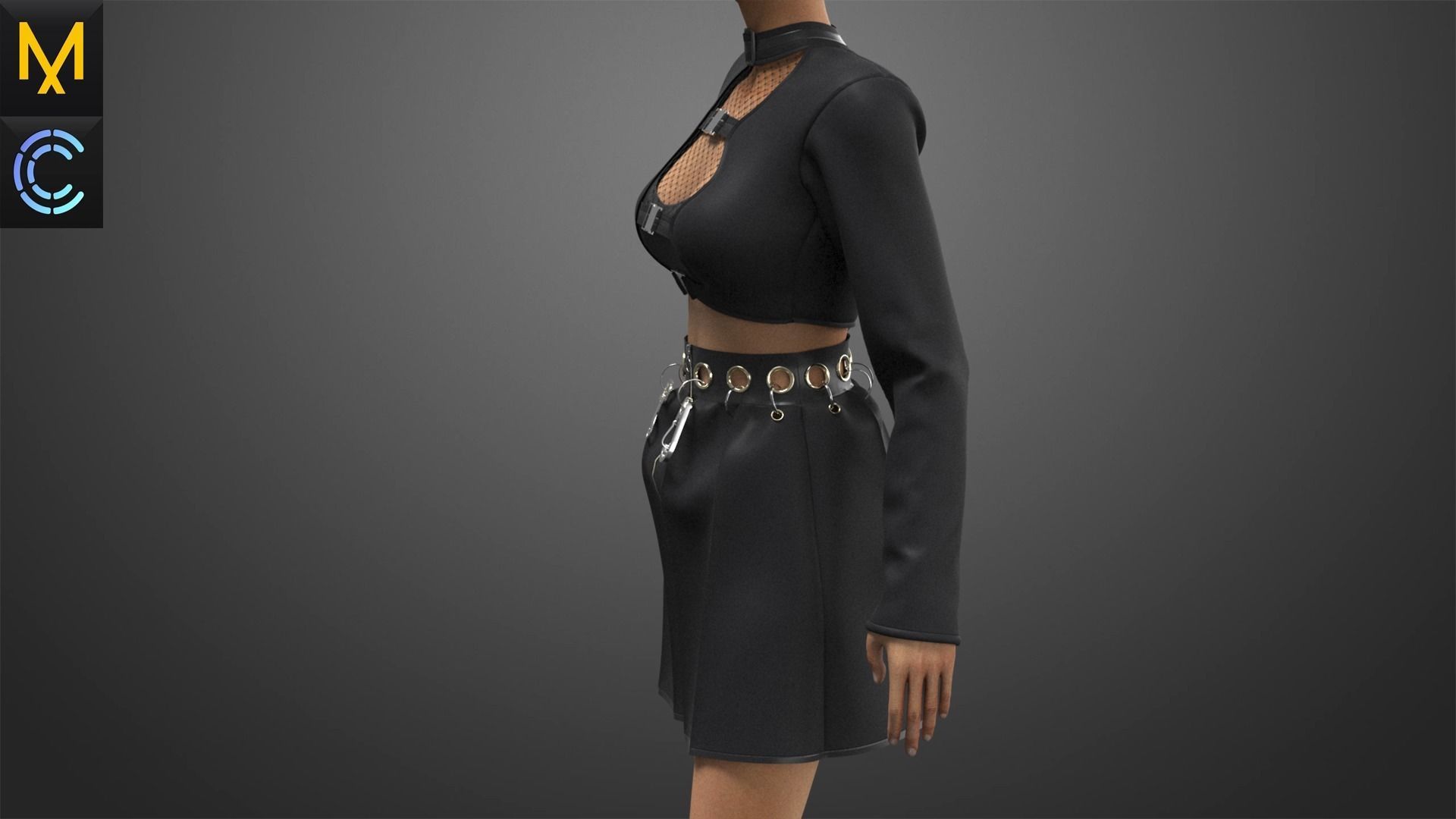 New Concept Outfit Female OBJ mtl FBX ZPRJ 3D model_5