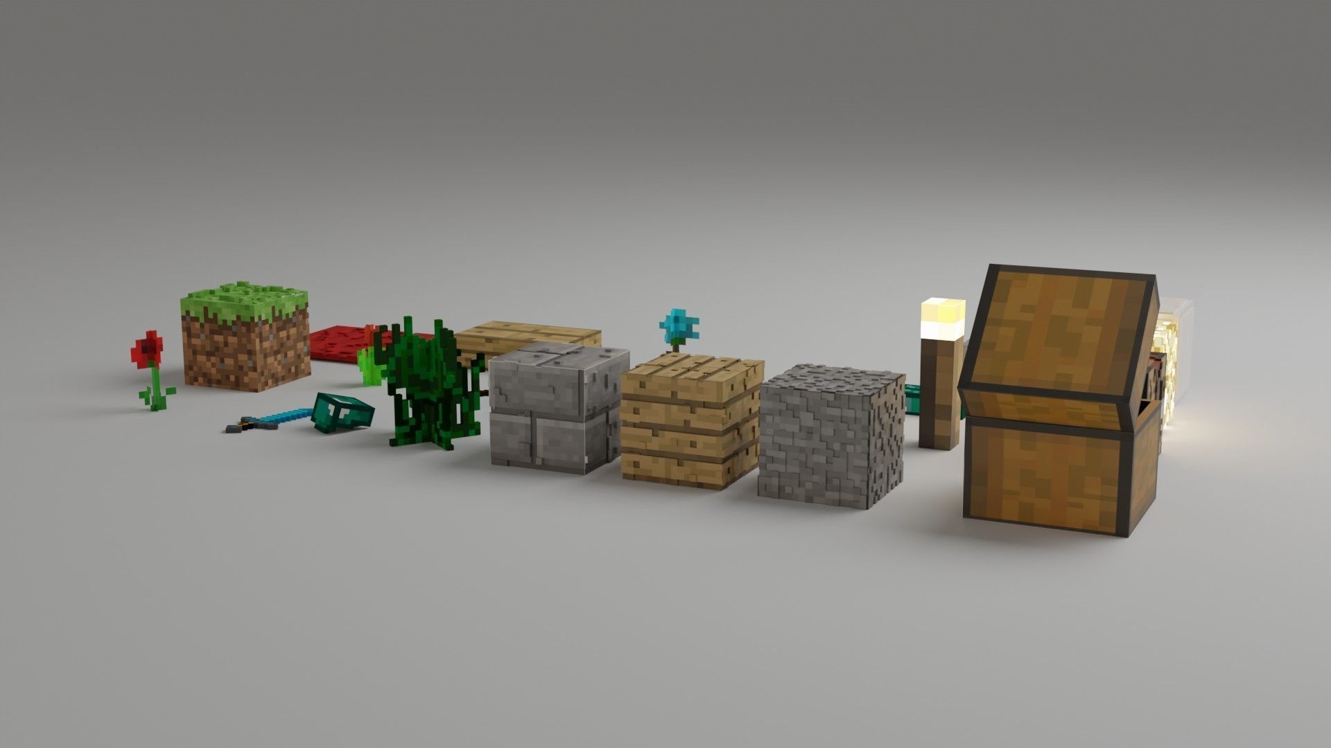Minecraft basic pack  Free low-poly 3D model_8