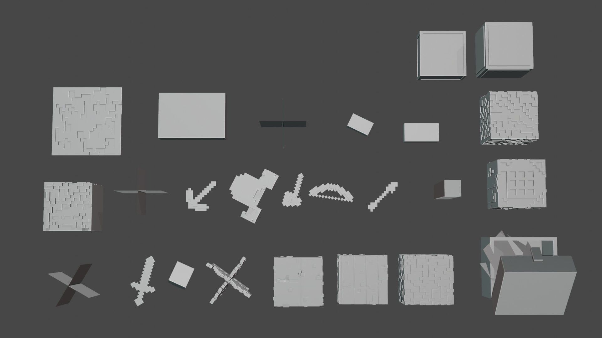 Minecraft basic pack  Free low-poly 3D model_14