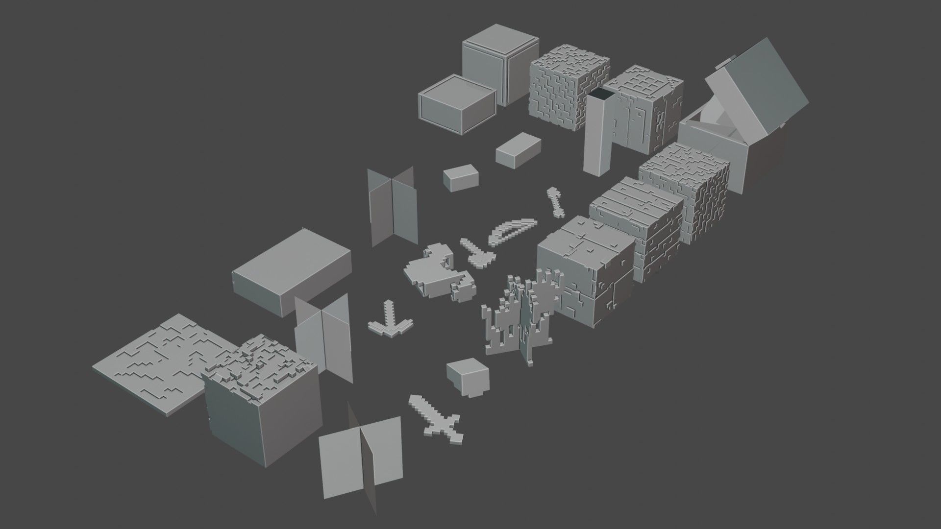 Minecraft basic pack  Free low-poly 3D model_16