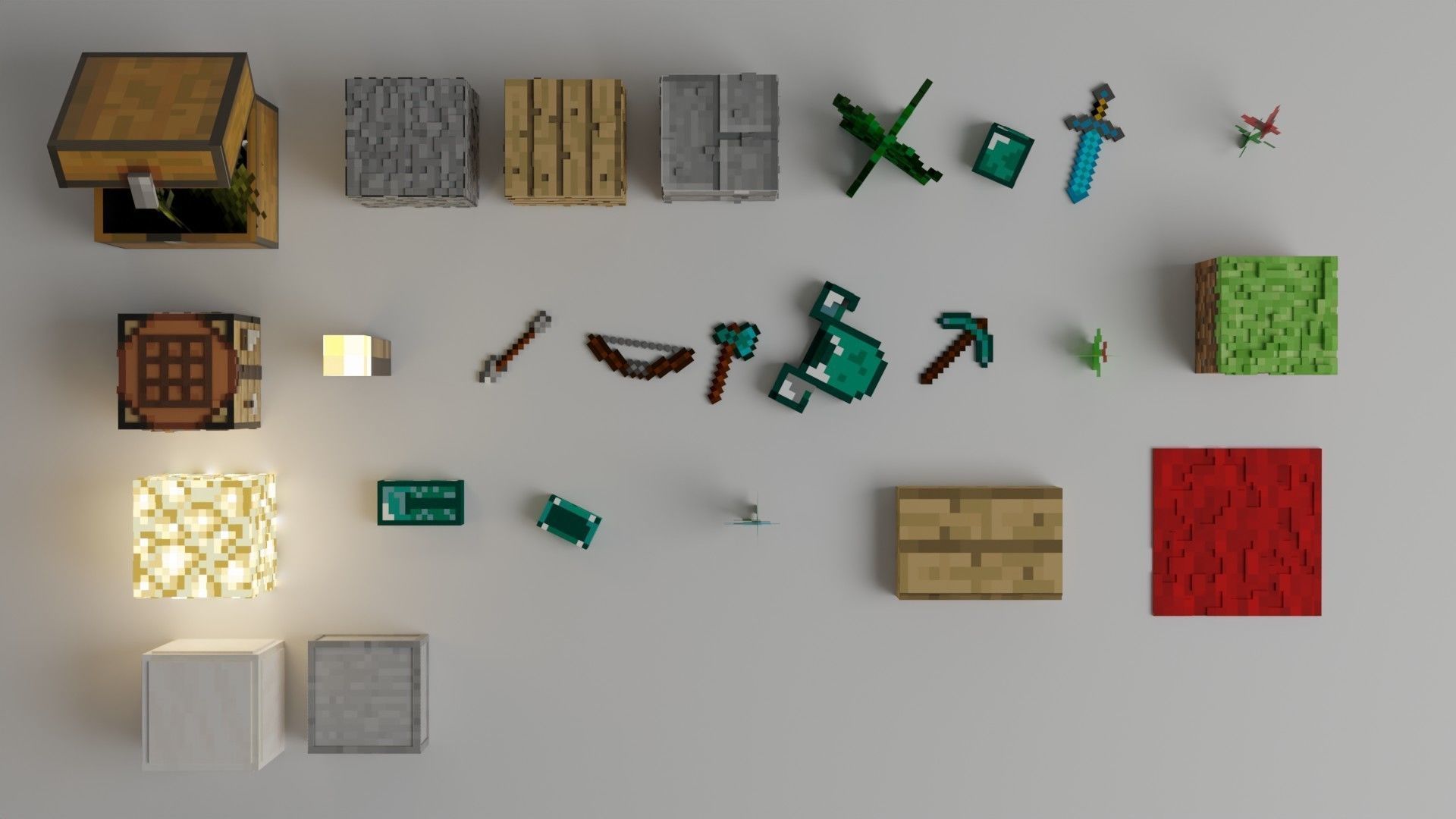 Minecraft basic pack  Free low-poly 3D model_5