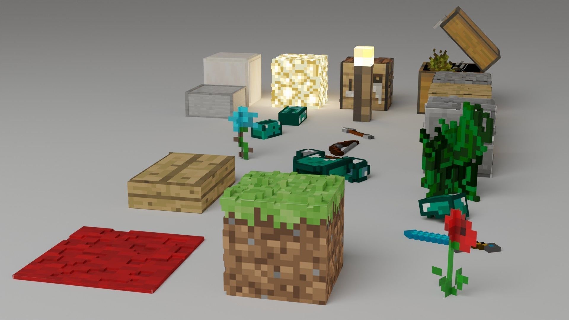 Minecraft basic pack  Free low-poly 3D model_11