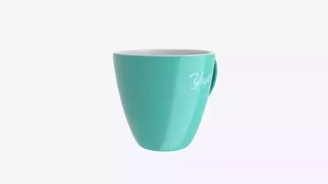 Clean stone stylish colored  coffee mug  Low-poly 3D model