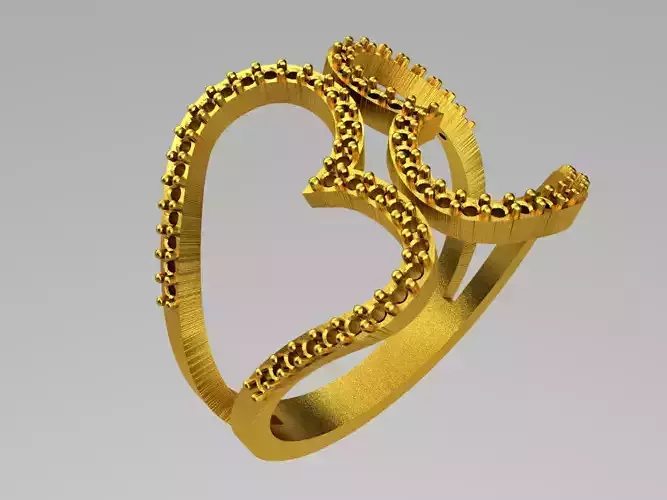 D019-TEL heart shaped gold ring