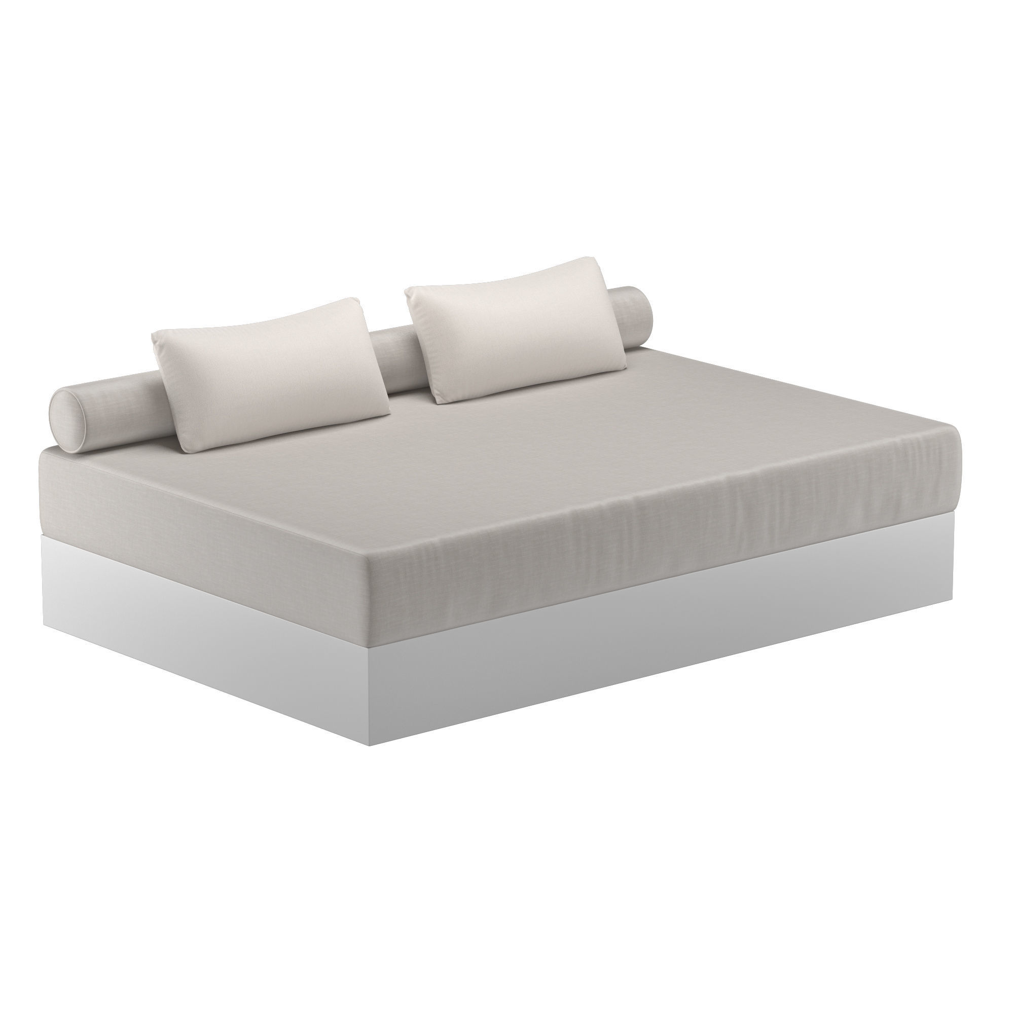 DAYBED modern bed frame with headboard and footboard 3D model_1