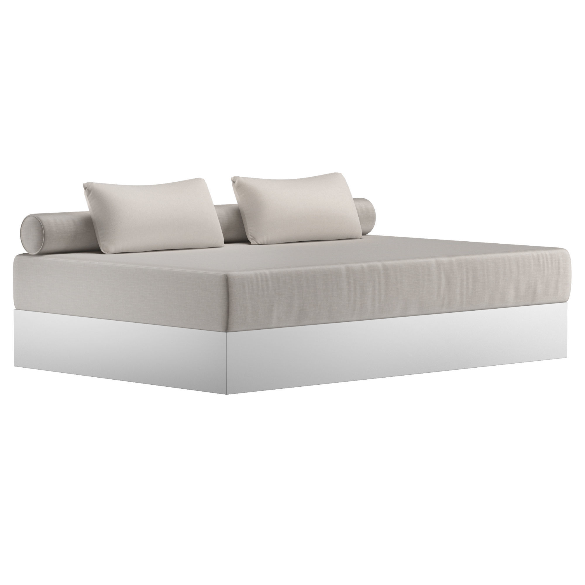 DAYBED modern bed frame with headboard and footboard 3D model_5